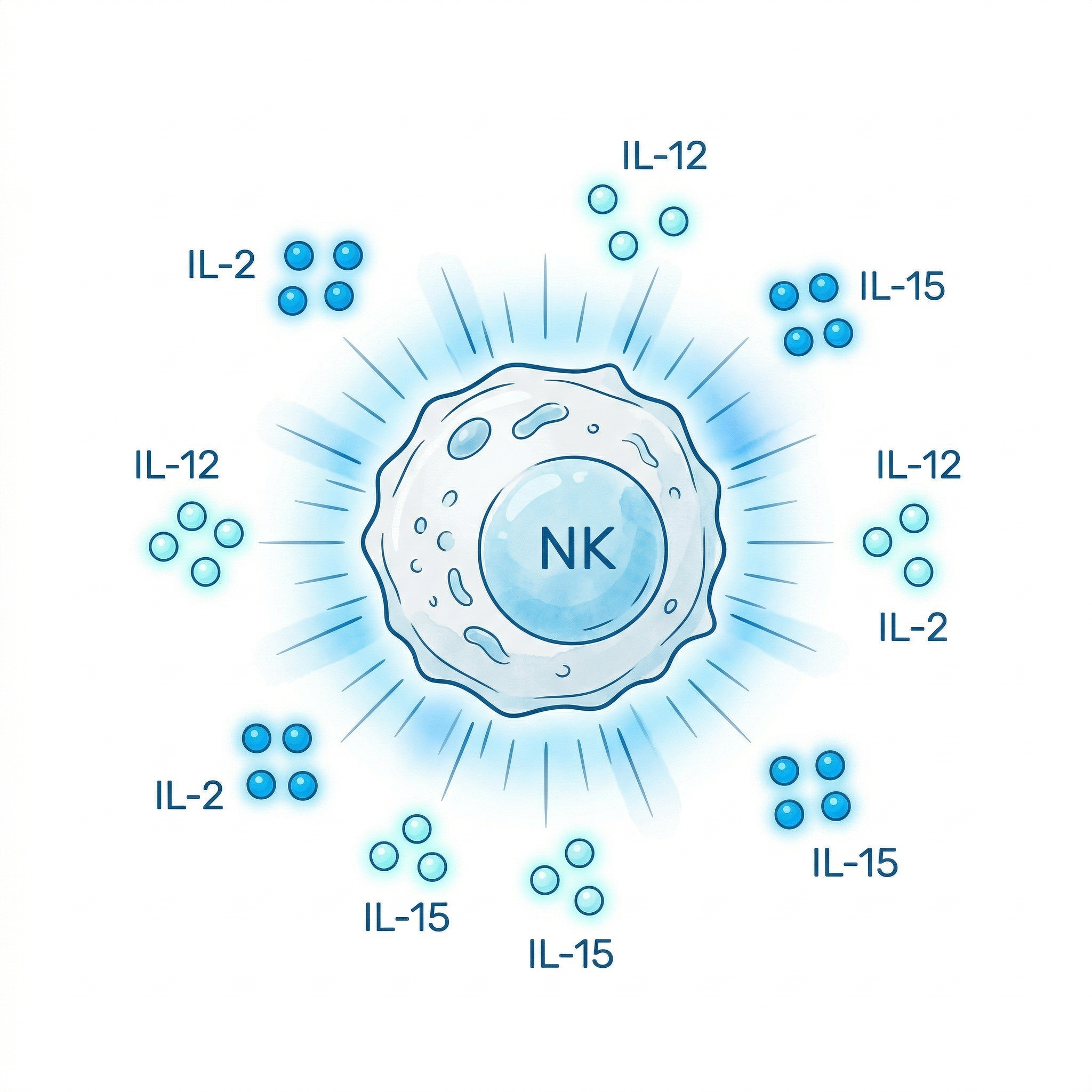 Sitokinler — IL-2, IL-12, IL-15 aktivasyonu